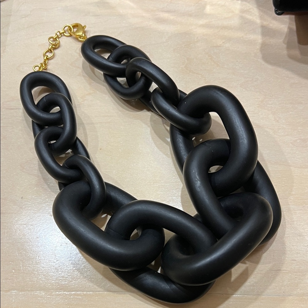 Chunky Black and Gold Chain Necklace by Tuckernuck